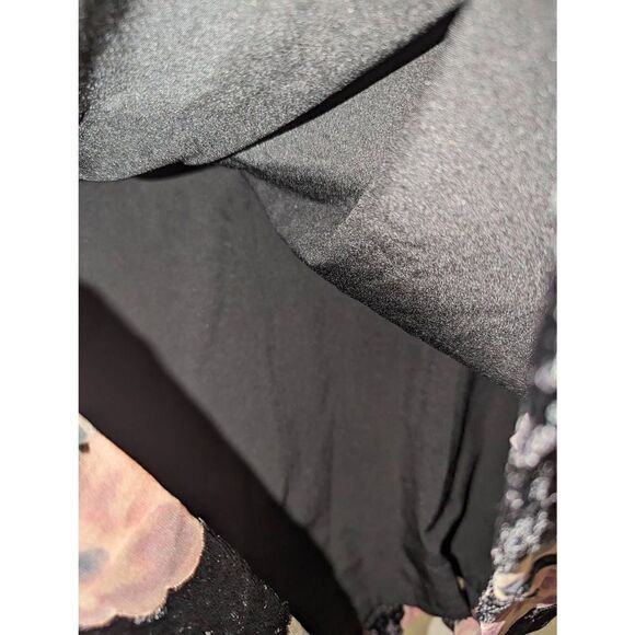 Women's Nanette Lepore Sz 8 Moody Romance Black and Pink Floral Velvet Dress - Picture 9 of 16